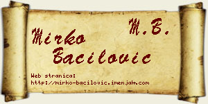 Mirko Bačilović vizit kartica